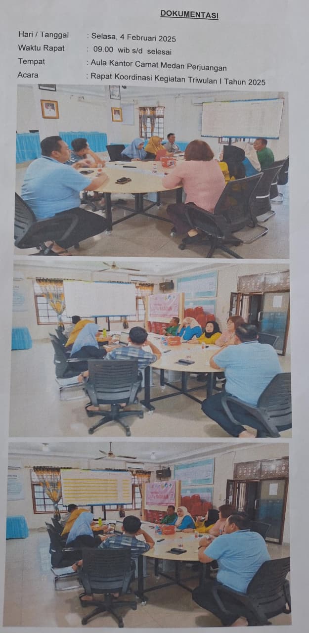 Rapat Koordinasi Kegiatan Triwulan I yang ke 2 Kecamatan Medan Perjuangan