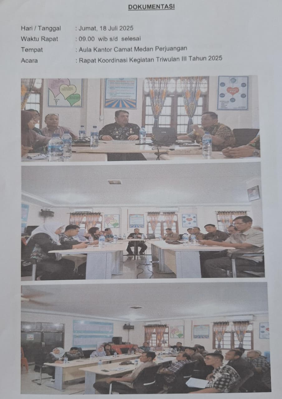 Rapat Koordinasi Kegiatan Triwulan III Kecamatan Medan Perjuangan